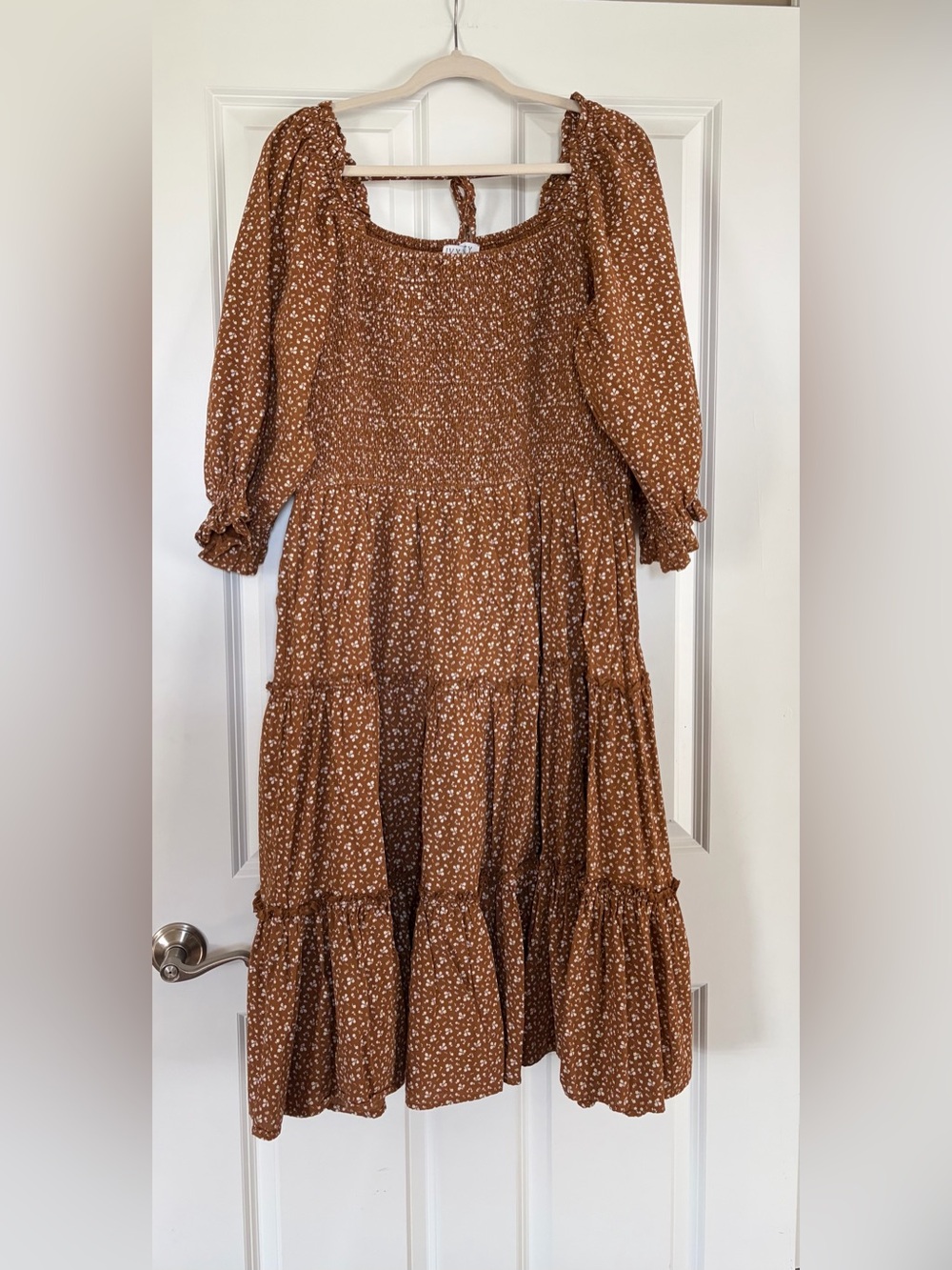 Ivy City Co Floral Smocked Tiered Midi Dress